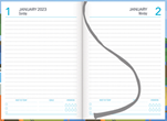 Collins 2023 Diary A5 Size Carnival  (Assorted Designs) Day to view, full day Sat/Sun